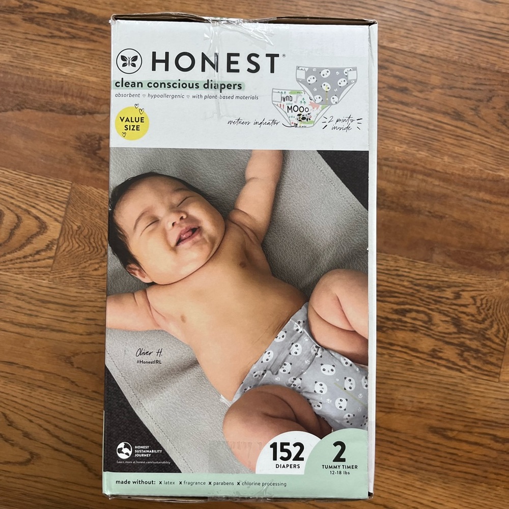 New Honest Diapers Size 2